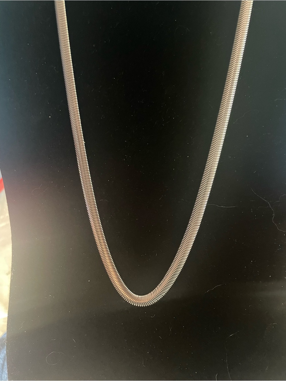 Silver Herringbone Chain Necklace